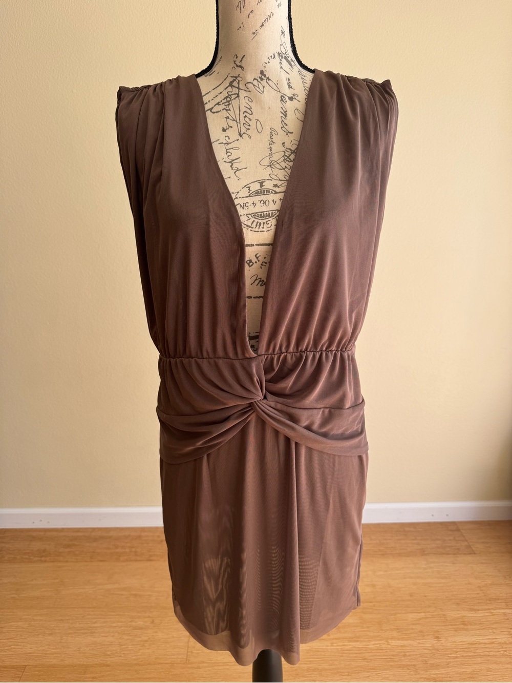 House of Harlow 1960 Dusty Brown Dress with Twist Detail
